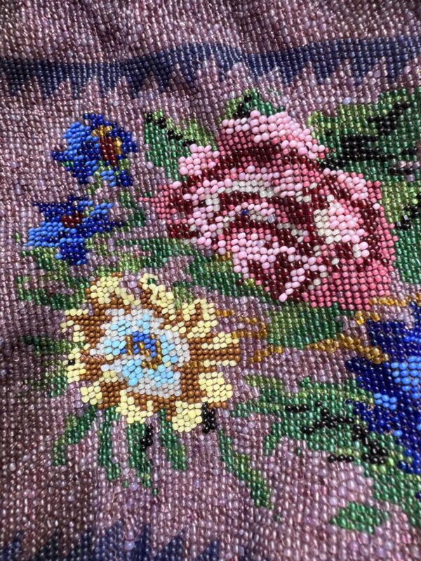 Antique Early 1900's Floral Beaded Reticule, Formalwear, Evening Handbag, Wedding accessories, Collectibles - Image 2
