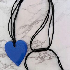 Ceramic Blue Heart Necklace